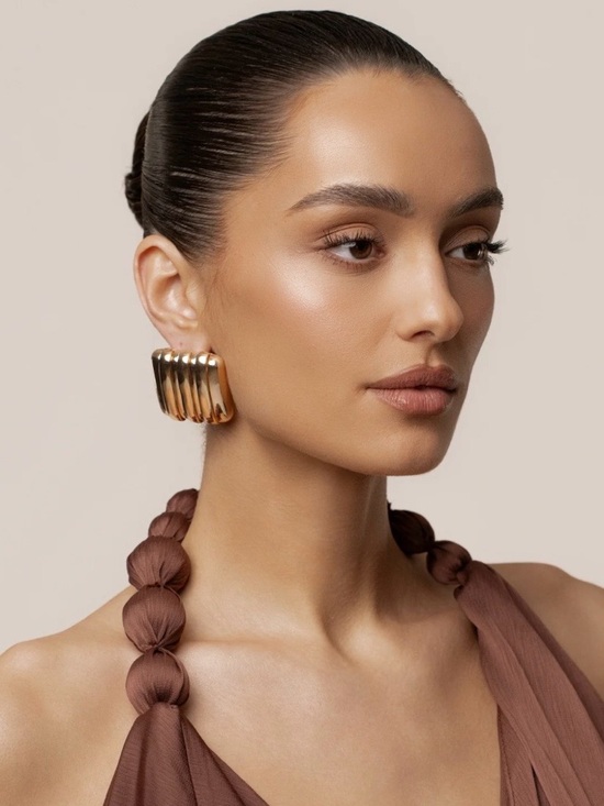 JLUXLABEL Jewelry - JLuxLabel Gold Ribbed Earrings NWT
